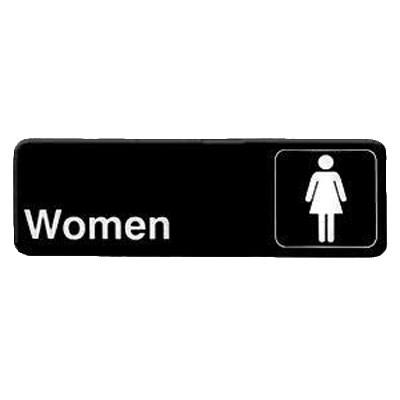 Thunder Group PLIS9314BK 9" X 3" Information Sign With Symbols, Women