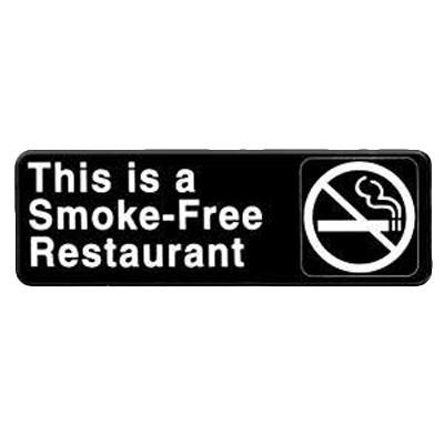 Thunder Group PLIS9320BK 9" X 3" Information Sign With Symbols, This Is A Smoke-Free Rest