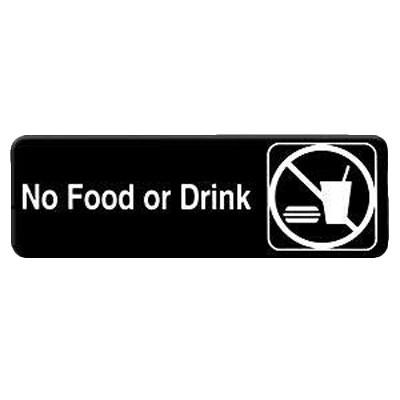 Thunder Group PLIS9331BK 9" X 3" Information Sign With Symbols, No Food Or Drink