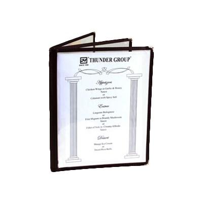 Thunder Group PLMENU-L3BR MENU COVER 3-Page Book Fold, Brown