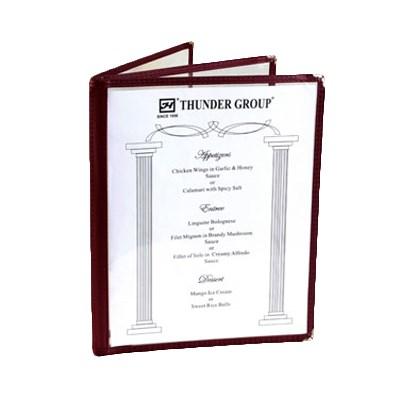Thunder Group PLMENU-L3MA MENU COVER 3-Page Book Fold, Maroon