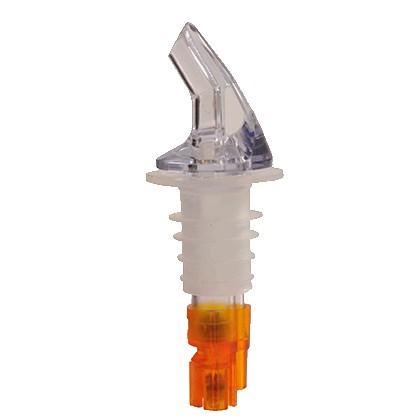 Thunder Group PLPR050M 1/2 Oz. Liquor Pourer Without Collar, Clear Spout, Orange Tail