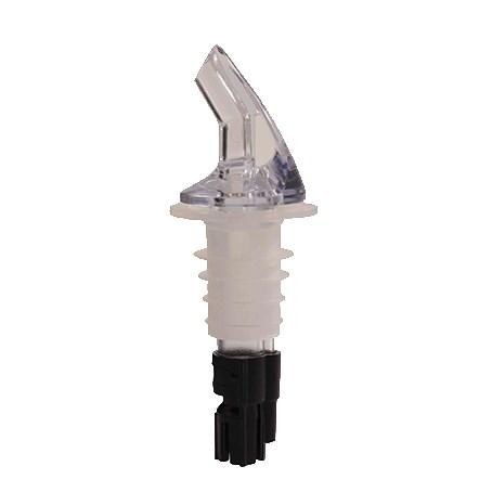 Thunder Group PLPR063M 5/8 Oz. Liquor Pourer Without Collar, Clear Spout, Black Tail