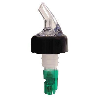 Thunder Group PLPR075C 3/4 Oz. Liquor Pourer With Black Collar, Green Tail