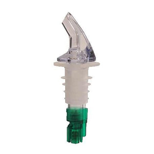 Thunder Group PLPR075M 3/4 Oz. Liquor Pourer Without Collar, Clear Spout, Green Tail