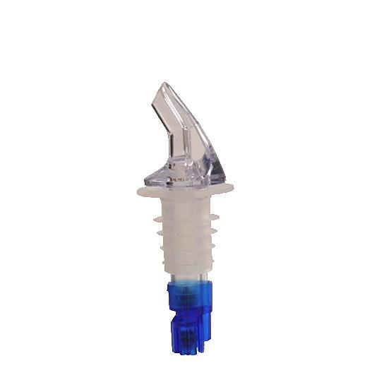 Thunder Group PLPR088M 7/8 Oz. Liquor Pourer Without Collar, Clear Spout, Blue Tail
