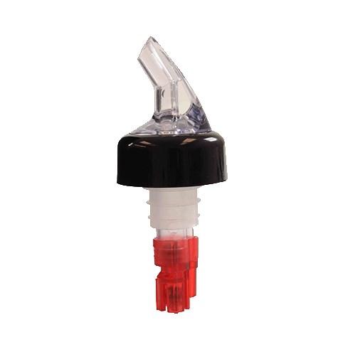 Thunder Group PLPR100C 1 Oz. Liquor Pourer With Black Collar, Red Tail