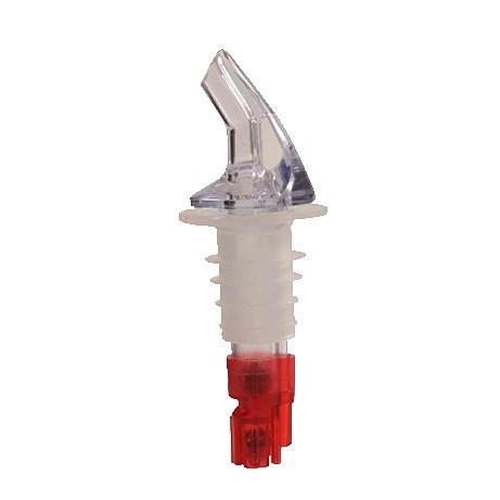 Thunder Group PLPR100M 1 Oz. Liquor Pourer Without Collar, Clear Spout, Red Tail