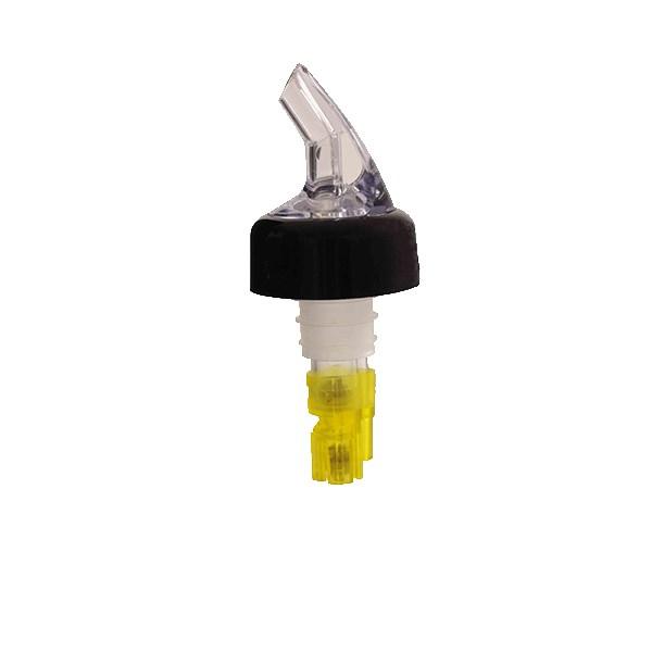 Thunder Group PLPR150C 1-1/2 Oz. Liquor Pourer With Black Collar, Yellow Tail