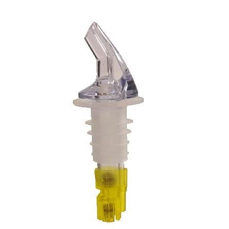 Thunder Group PLPR150M 1-1/2 Oz. Liquor Pourer Without Collar, Clear Spout, Yellow Tail