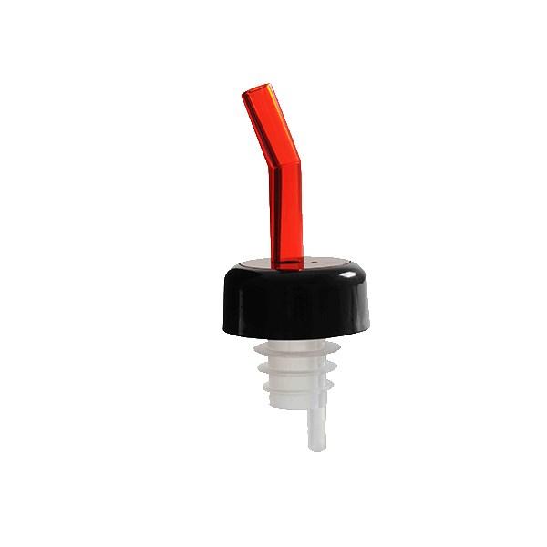 Thunder Group PLPR700RD SAN Plastic Free Flow Liquor Pourer w/Black Collar Red Spout