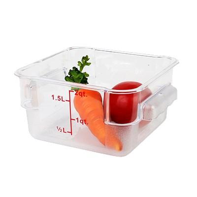 Thunder Group PLSFT002PC 2 Qt Polycarbonate Square Food Storage Containers, Clear