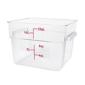 Thunder Group PLSFT012PC 12 Qt Polycarbonate Square Food Storage Containers, Clear