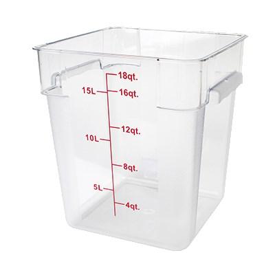 Thunder Group PLSFT018PC 18 Qt Polycarbonate Square Food Storage Containers, Clear