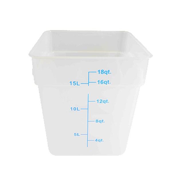 Thunder Group PLSFT018TL 18 Qt Plastic Square Food Storage Containers, Translucent