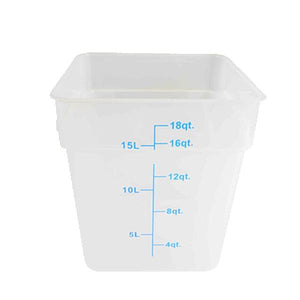 Thunder Group PLSFT018TL 18 Qt Plastic Square Food Storage Containers, Translucent