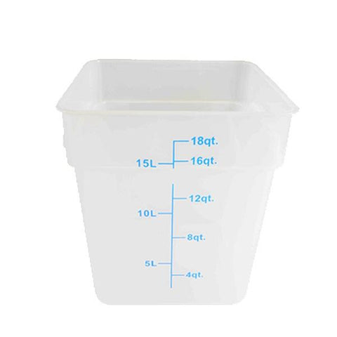 Thunder Group PLSFT018TL 18 Qt Plastic Square Food Storage Containers, Translucent
