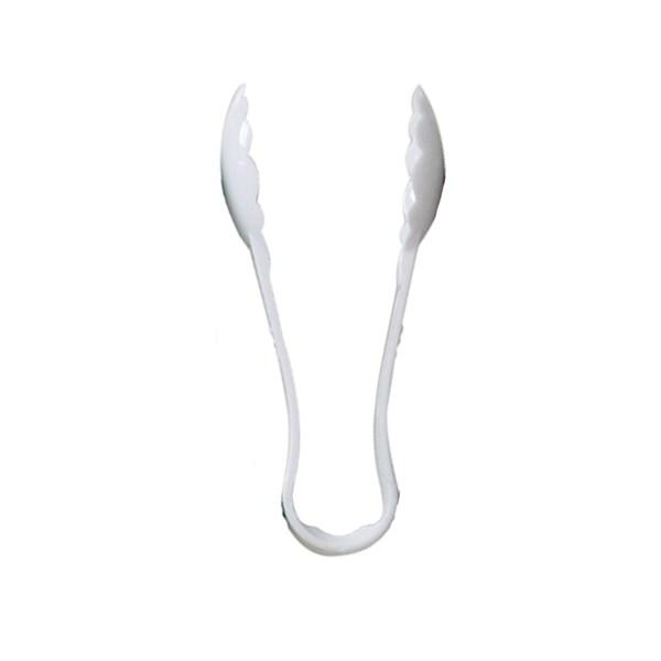 Thunder Group PLSGTG012WH 12" Polycarbonate Scallop Grip Tongs, White, NSF