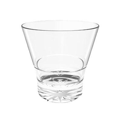 Thunder Group PLTHRG208C 8 Oz. Rocks Glass, Starburst Base, Stackable, Polycarbonate, Clear