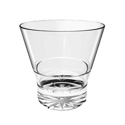 Thunder Group PLTHRG210C 10 Oz. Rocks Glass, Starburst Base, Stackable, Polycarbonate, Clear