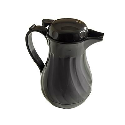 Thunder Group PLWS042BK 1.24 Liter (42 Oz) Double Wall Insulated Beverage Server, Plastic, Black