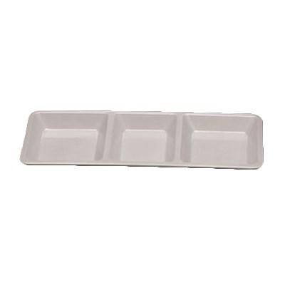 Thunder Group PS5103W 28 oz. 3-Section Melamine Plate, White