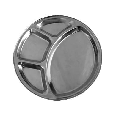 Thunder Group SLCRT004 12-1/2"Diamer 4- Compartment Tray, Stainless Steel