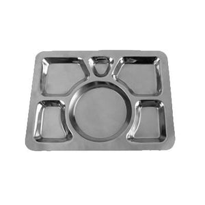 Thunder Group SLCST006 11-3/8" X 15-3/8", 6-Compartment Tray, Stainless Steel