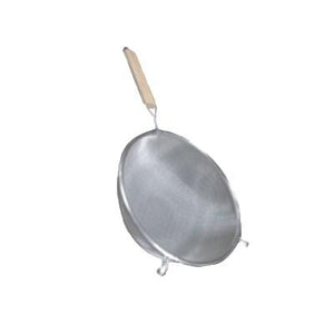 Thunder Group SLSTN5206 Strainer, 6" Dia., Double Fine Mesh, Flat Wood Handle, Stainless Steel