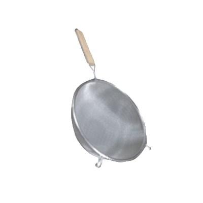 Thunder Group SLSTN5208 Strainer, 8" Dia., Double Fine Mesh, Flat Wood Handle, Stainless Steel