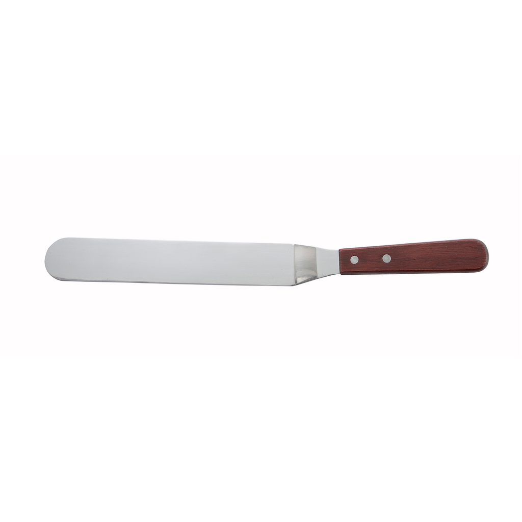 Winco TOS-9 Offset Spatula, 8-1/2" x 1-1/2" blade, wood handle, stainless steel