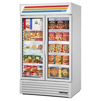 Two-Section Merchandiser Freezer with (2) Glass Swinging Doors