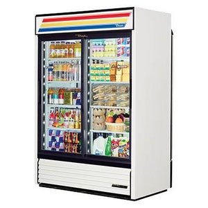 Two-Section Refrigerated Glass Door Merchandiser with Sliding Doors