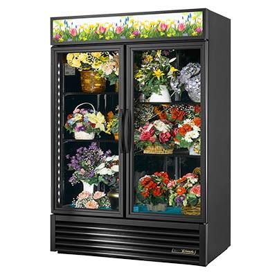 Two-Section Refrigerated Floral Cooler with Swing Doors