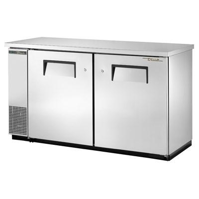 Two-Section Stainless Steel Back Bar Refrigerator with (2) Swinging Solid Doors