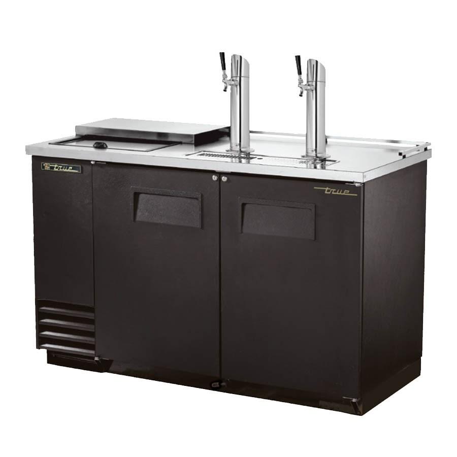  59" Draft Beer System with 2 Keg Capacity - 2 Columns, Black, 115v