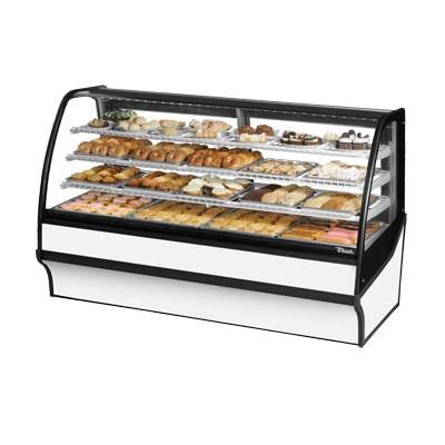 77.25" Full-Service Dry Bakery Case with Curved Glass - 4 Levels, 115v