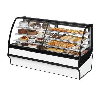 77.25" Full-Service Dual-Zone Bakery Case with Curved Glass - 4 Levels, 115v