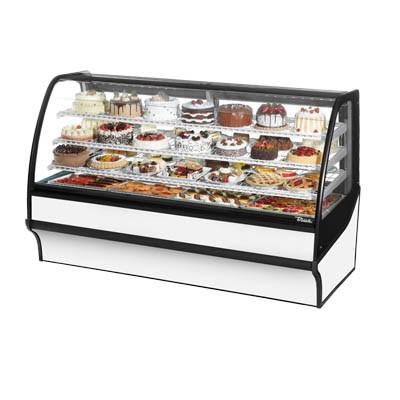 77.25" Full-Service Bakery Case with Curved Glass - 4 Levels, 115v