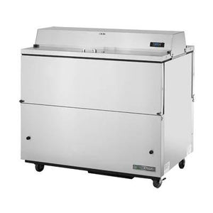 Mobile Milk Cooler, 12 Crates, Stainless Steel Drop Front/Hold-Open Flip-Up Lids