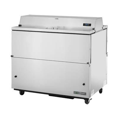 Mobile Milk Cooler, 12 Crates, Stainless Steel Drop Front/Hold-Open Flip-Up Lids