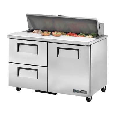 True TSSU-48-12D-2-HC 48" Sandwich/Salad Prep Table with Refrigerated Base, 115v