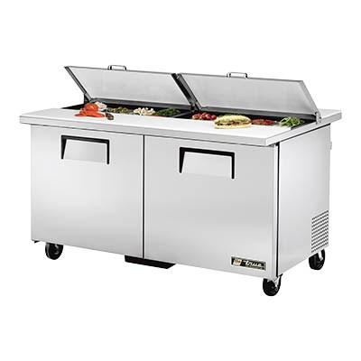 True TSSU-60-16-DS-ST-HC 60" Sandwich/Salad Prep Table with Refrigerated Base, 115v