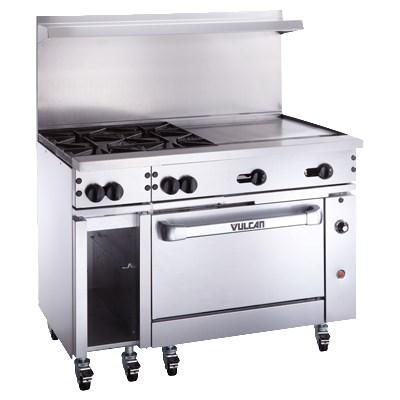 Vulcan 48S-2B36G Endurance 48" 2 Burner Gas Range, 36" Manual Griddle, 1 Standard Oven