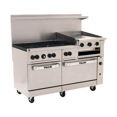 Vulcan 60SS-6B24GBP Endurance LP 6 Burner 60" Range with 24" Griddle and 2 Standard Ovens