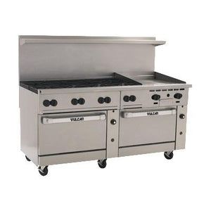 Vulcan 72SC-8B24G Endurance 8 Burner 72" Gas Range with 24" Manual Griddle, 1 Standard Oven, 1 Convection Oven