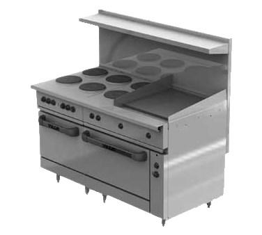 Vulcan  EV60SS-6FP24G240 60" Electric Range with 2 Standard Ovens, 6 French Hot Plates & 1 Griddle, 240v