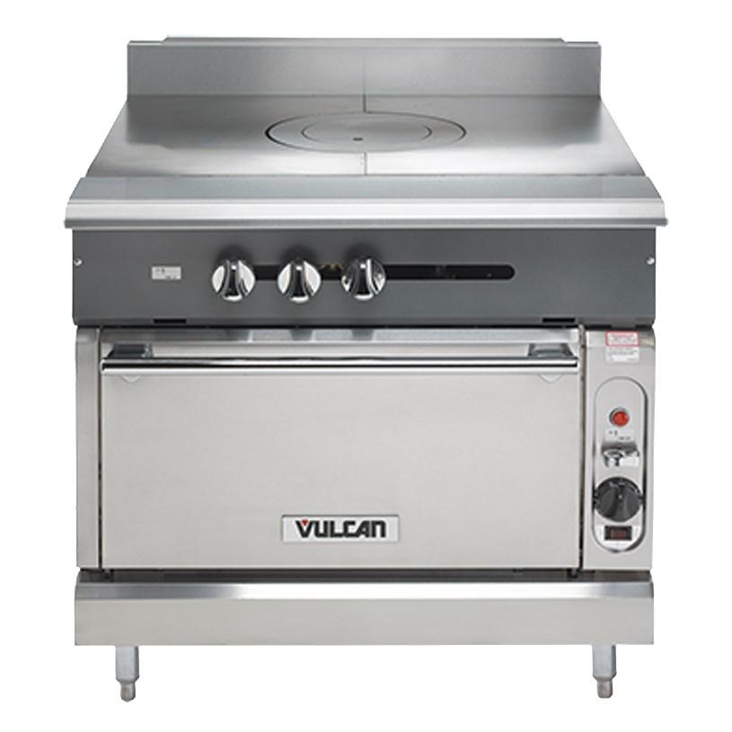 Vulcan V1FT36B Heavy Duty Range, 36"W, Cabinet Base, French Top