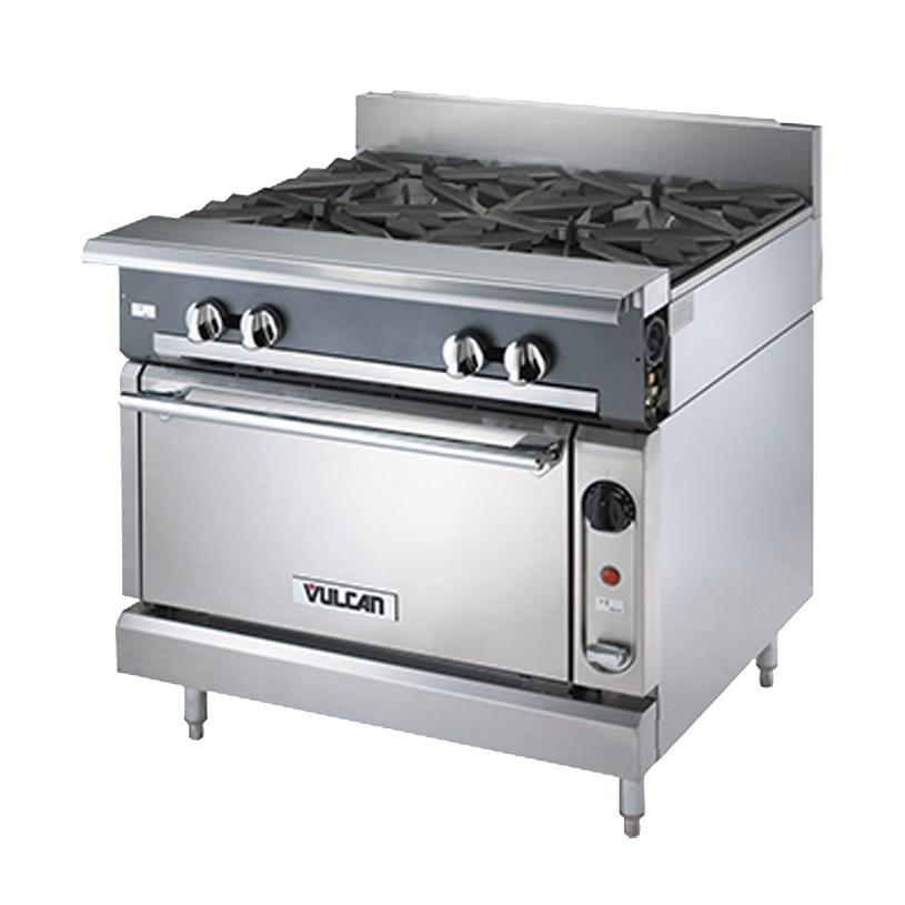 Vulcan V2BG18C Heavy Duty Range, 36"W, Convection Oven, 2 Burners, 18" Manual Griddle