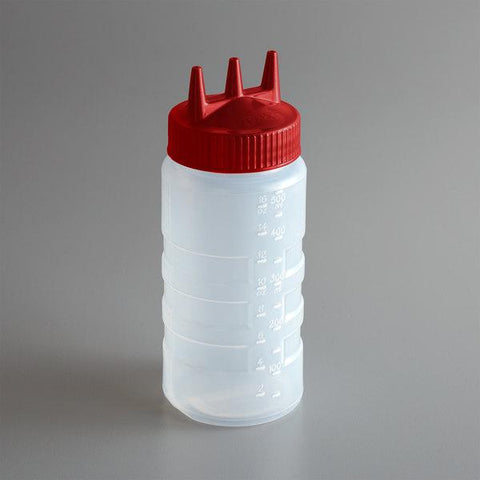 Vollrath 3316-1302 Tri Tip™ Squeeze Bottle - 16 Oz., Clear Bottle / Red Cap